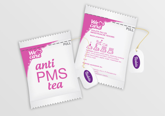 PMS tea packaging design.
