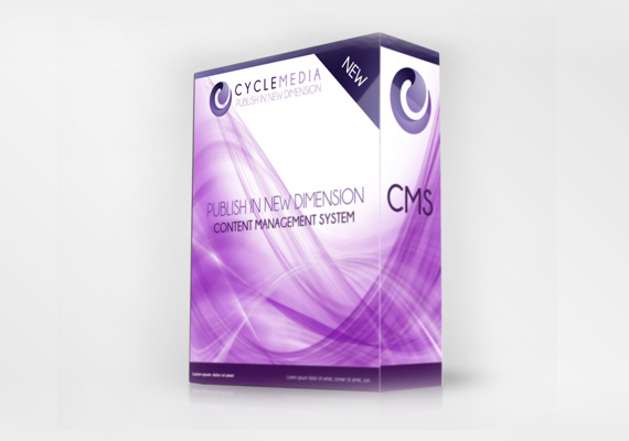 Cyclemedia box software packaging design.