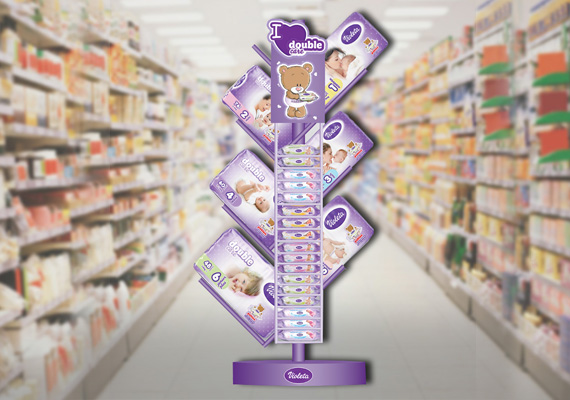 Violeta Double Care product display design.