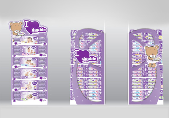Violeta Double Care product display design.