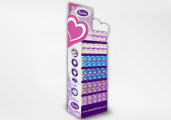 Violeta We Care product display - Design and 3D modeling.